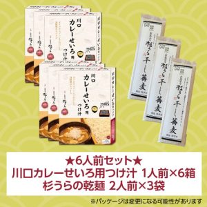 【6人前】川口カレーせいろ用つけ汁 1人前×6箱 ＋ 杉うらの乾麺 2人前×3袋