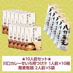【10人前】川口カレーせいろ用つけ汁 1人前×10箱 ＋ 乾麺 2人前×5袋
